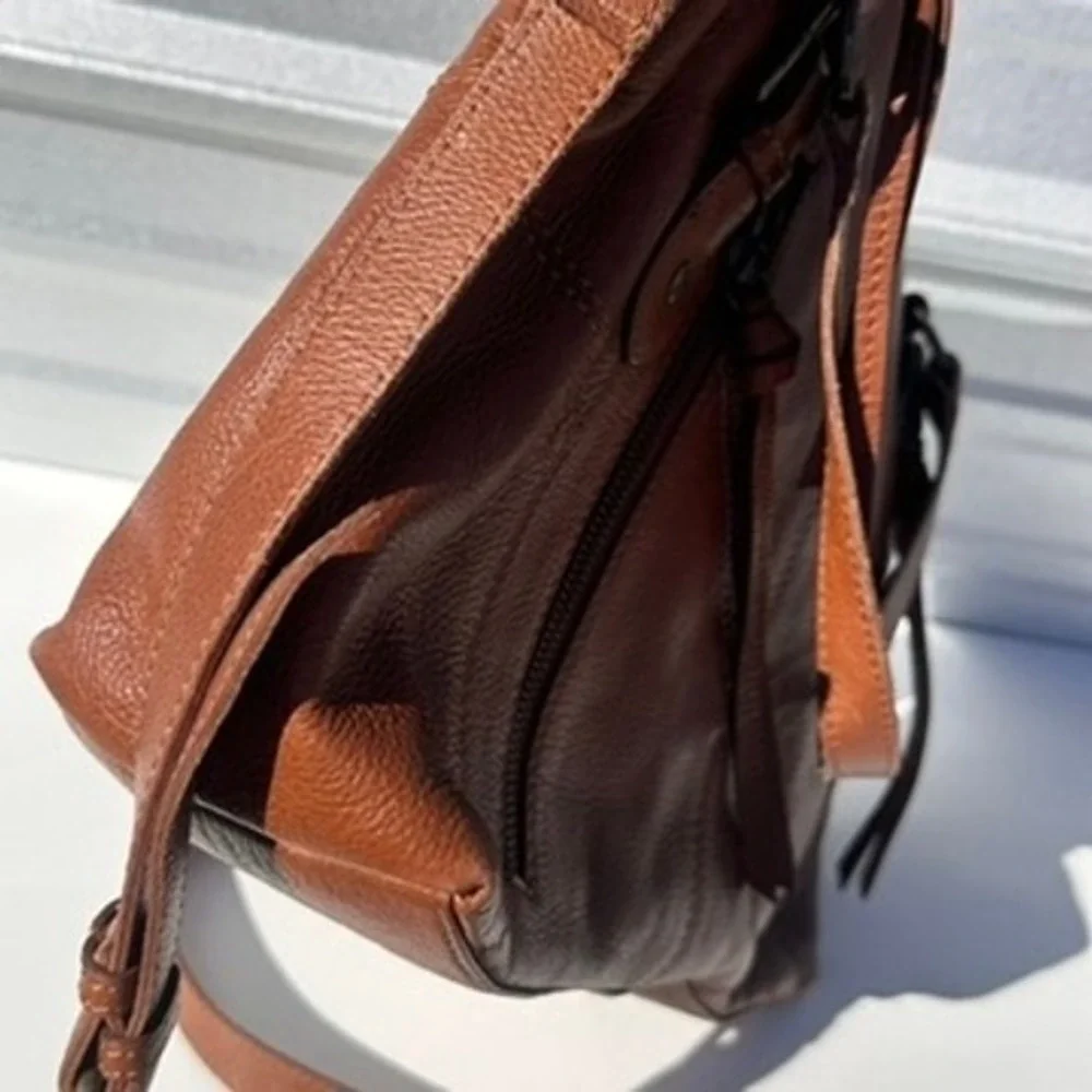 Frye Leather Purse Satchel Cognac Brown Leather Crossbody Bag 13
